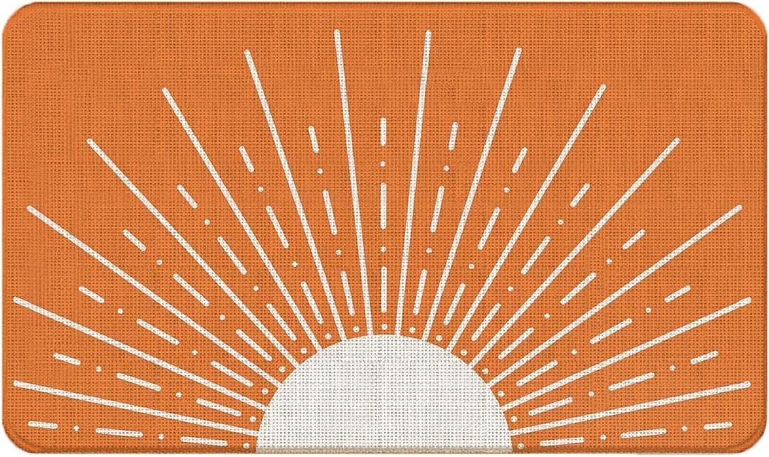 Boho Door Mat - Ocean Sun Boho Welcome & Bath Mat, Indoor & Outdoor Entryway, Kitchen & Bath Decor, 17x30 Rug Style