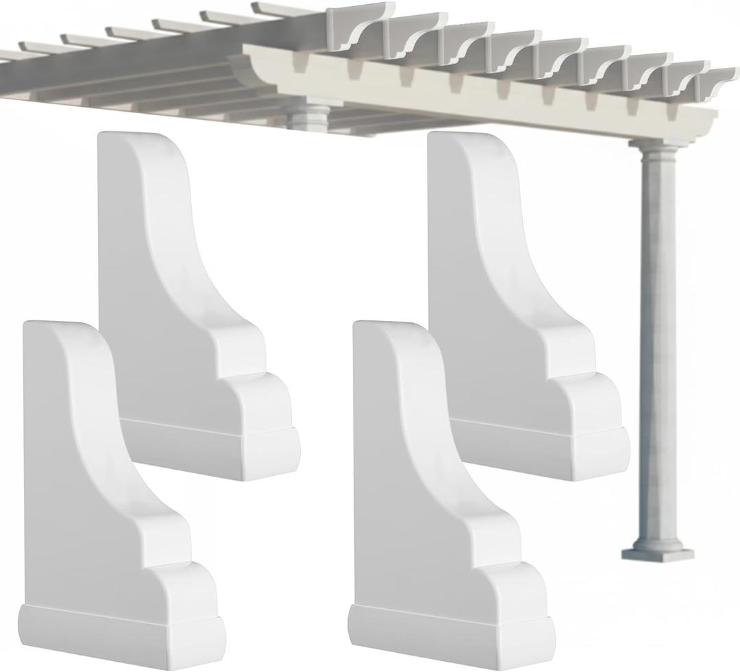 Ripeng 4 Pcs 2 x 6 Pergola End Cap Vinyl White Pergola Finial Cap for Finished Look Durable Outdoor Accessory Fits True Post for Garden Patio or Backyard Decor