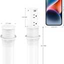 2.5 inch Hole Pop up Outlet for Countertop,20W USB C,4 USB Ports,4 Outlets 15Amp Tamper Resistant Receptacle Flush Mount,Space Saver Recessed Outlet,1875W,ETL Listed