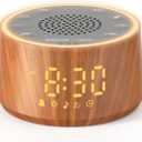 Dreamegg Baby Sound Machine with Nursery Lamp, 25 Soothing Sounds, Alarm Clock, Dimmable Night Light, White Noise Machine for Sleep Sound Machine, Baby Shower Gifts Must Haves, Wood (Palm-sized)