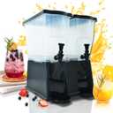 CLIVIA 6 Gallon Iced Beverage Dispenser, Commercial Drink Dispenser for Parties, 22L Plastic Juice Dispenser with Spigot Lid Black Base Water Dispenser for Restaurants, Parties