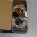 2 Pack Outdoor Solar Hanging Lantern Lights Metal LED Decorative Lamp for Garden Patio Courtyard Lawn and Table with Hollowed-Out Design (Sunset Blaze)