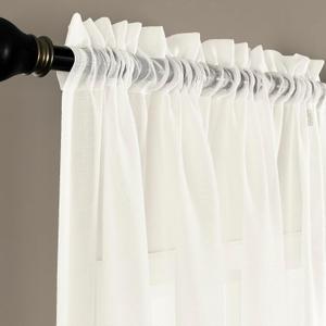 Sheer White Curtains, Sheer Curtains 63 inch Length 2 Panels Set, Rod Pocket Voile Fimly Sheer Drapes for Living Room/Bedroom, Light Filtering Curtain for Small Window 2pcs, Each 52" W x 63" L