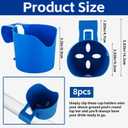 8 Pack Pool Cup Holders Poolside Cup Holder for Above Ground Pools Only Fits 2 Inch Or Less Round Top Bar Strong and Durable Easy to Clip on Pool
