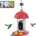 Smart Bird Feeder, Bird Watching Recorder with 1080P Night Vision AI Camera, 2L Capacity Food Container, Connection, IP65 Waterproof for Outdoor Bird Watching