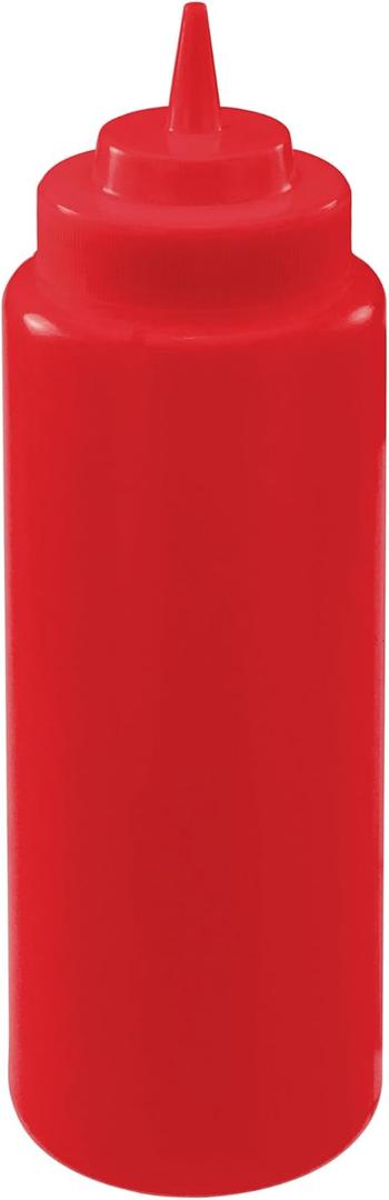 Winco Chocolatier's Wide Mouth Squeeze Bottles for Chocolate, 32 Ounce, 6 Pack, Red 