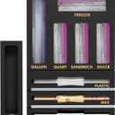 DALSHABET 9 IN1 Bamboo Storage Bag Drawer Organizer with Cutter, Foil and Plastic Wrap Dispenser for Kitchen Storage Compatible with All Brands Gallon, Quart, Sandwich & Snack Size Bags - Black