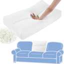 Shredded Foam Couch Back Cushions Replacement Back Pillow Sofa Cushion Stuffing Fill Supportive Back Pillow 1 Pack, Fluffy & Evenly Quilted Design, Lumbar Support Pillow for Sofa,( 27"x18", White)