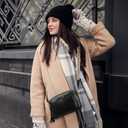 Womens Crossbody Purses,Vegan Leather Medium Cross Body Purses Bag for women,Crossbody Messenger Bag Built in Wallet (Black)