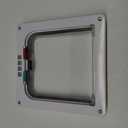 Thin Cat Door for Windows, Pet Doors and Sliding Door, Safety Pet Door with 4 Way Lock, Weatherproof Cat Flap for Thin Door and Wall(Medium, 7.7 * 7.5 * 0.78in)