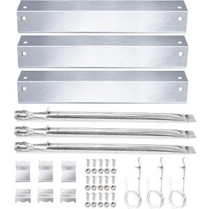 Hisencn Replacement Parts for Chargriller 5050, 3001, 5650, 3008, 3030, 4000, King Griller 5252 Grill, Stainless Steel Burner Tube, Heat Plate Tent, Ignitor for Chargriller Parts Replacement