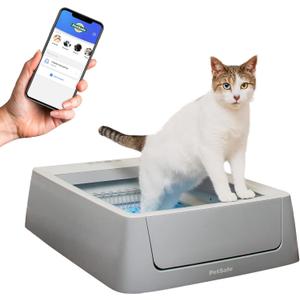 PetSafe ScoopFree Crystal Pro Self-Cleaning Automatic Litter Box - Uncovered Motion-Sensing Cat Box with Integrated Health Counter & App - Includes 1 Disposable Crystal Litter Tray (Smart (Wi-Fi))