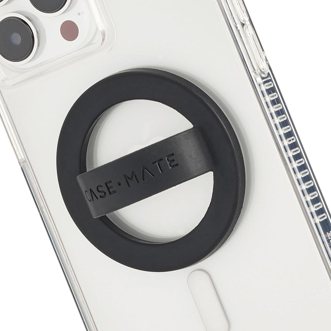 Case-Mate Magnetic Phone Grip MagSafe Loop Grip - Detachable Holder for Hand - Ultra Thin Collapsible Soft MagSafe Grips for Back of Phone for iPhone 17 Pro Max/16 Pro Max/15/14/13/12/Pixel 10 - Black