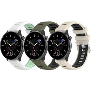 3 Pack Bands Compatible with Amazfit Bip 3 / Bip 3 Pro/Bip U Pro/Bip/Bip Lite/Bip S/Bip U, 20mm Quick Release Soft Silicone Sport Watch Strap for Amazfit GTR Mini/GTS