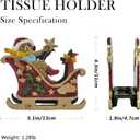 Cast Iron Napkin Holder for Table, Decorative Cocktail Napkin Holder with Bear Sleigh Design, Heavy Duty Napkin Dispenser for Paper Napkins, Kitchen Island Decor