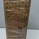 Sumnacon Small Woven Basket for Shelf, Wicker Shelves Storage Baskets with Sections Seagrass Storage Bin with Lid for Tampon Toiletry Rectangular Storage Basket for Bathroom Table Desk Caramel