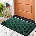 Dunzy Christmas Door Mat Christmas Tree Front Door Welcome Mat Anti-Slip Rubber Doormat Dark Green Absorbent Mud Dirt Resist Doormat for Winter Holiday Xmas Home Bedroom Kitchen