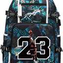 Basketball 23 Student School Bag, Laptop Backpack, Ultra-Light Travel Bag, For Men And Women (green-A)