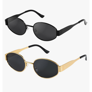 livho 2025 Trendy Oval Sunglasses - Stylish Polarized Shades for Everyday - Retro Metal Frames, 3 Pairs