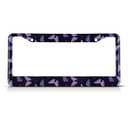 Beabes Purple Butterflies License Plate Frame Starry Sky Car Frames, License Plates Holder, Animal License Plate Aluminum Metal Frames for Women Men Auto Decoration