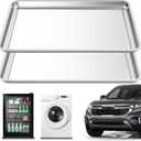 2Pcs Stainless Steel Oil Drip Pan for Under Car, 24 x 16 x 1.9 Inch Metal Oil Drain Pan for Oil Change, Automotive Large Drip Tray Oil Catch Pan Replacement Tray to Keep Garage Floor Clean