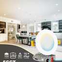 NUWATT 6 Pack, 6 Inch Ultra-Thin LED Recessed Lighting, CCT 2700K/3000K/3500K/4000K/5000K Selectable, 1050LM, 15W, Dimmable, IC Rated, Wet Rated, White Trim Canless Slim Wafer Light with Junction Box