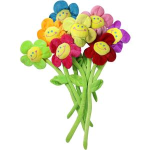 Hangnuo 6PCS Artificial Plush Flower Bendable Curtain Buckle Tiebacks Birthday Wedding Party Durable Plush Daisy Flower Bouquet with Happy Smiley Face Gift for Kids Baby Girl Toddlers Hangnuo 6PCS Artificial Plush Flower Bendable Curtain Buckle Tiebacks Birthday Wedding Party Durable Plush Daisy Flower Bouquet with Happy Smiley Face Gift for Kids Baby Girl Toddlers