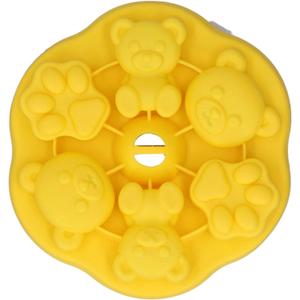 Mini Popsicles Maker, Cute Animal Shapes and Print Non stick Food Grade Chocolate Maker with Lid for Baking Candy Chocolate Cookie Jello Gummy Cake Pudding (Yellow)