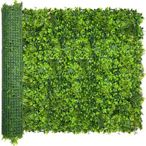 ODTORY Artificial Plant Wall Roll: 48 x 120 in (40 sqft) UV-Anti Ivy Privacy Fence Screen Faux Greenery Panels Backdrop Boxwood Ivy Vine Leaf Hedge Fence for Indoor Outdoor Green Decor