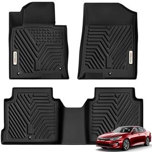 YITAMOTOR Floor Mats Compatible with Optima & Sonata, Custom Floor Liners Fit for 2016-2020 Kia Optima, 2015-2019 Hyundai Sonata, 1st & 2nd Row All Weather Protection, Black