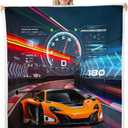 Feelyou Race Car Fleece Throw Blanket for Boys, Extreme Sports Sherpa Blanket, 50x60 Inches (Multi 28)