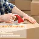 6-Pack Clear Packing Tape with Dispenser, 2.7mil x 1.88 Inches x 55 Yards Heavy Duty Packaging Tape, Strong Adhesive Packing Tape for Moving Boxes, Shipping, Mailing and Storages