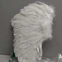 Angel Wings and Halo Adult Feather Angel Wings Costume for Women Halloween Cosplay Costumes (White)