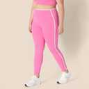 Amazon Essentials Women's Active FormFlex Buttery Soft High Waist 27.5" Inseam Full Length Yoga Leggings with Contrast Trim (Flamingo Pink/White)