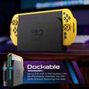Toladoshop Dockable for Switch 2 Grip Case (2025) Accessories, Armor Slim Military-Grade Protection for Detachable 3PCS Design Joncon Holder with Screen Protectors and Joystick caps, Yellow