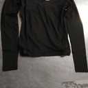 Anrabess Long Sleeve V Neck Black Shirt, Size: XS