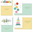 Modern Pattern Holiday Card Pack / 24 Cards With White Envelopes / 4 Fun Vibrant Winter Designs / 4 5/8" x 6 1/4" Festive Christmas Note Cards