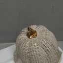 DN DECONATION Fall Pumpkin Decorations Table Centerpieces, 2Pcs White & Gold Artificial Pumpkins Figurines for Autumn Thanksgiving Harvest Indoor Home Decor (Resin with Rope-Wrapped Texture)