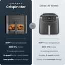Chefman Crispinator Air Fryer 7-in-1 with 8 Qt Capacity, 450F Max Temp & TurboFry Pro Technology for Fast, Even Results, Bake, Broil, Dehydrate, Viewing Window, Nonstick Ceramic-Coated Basket
