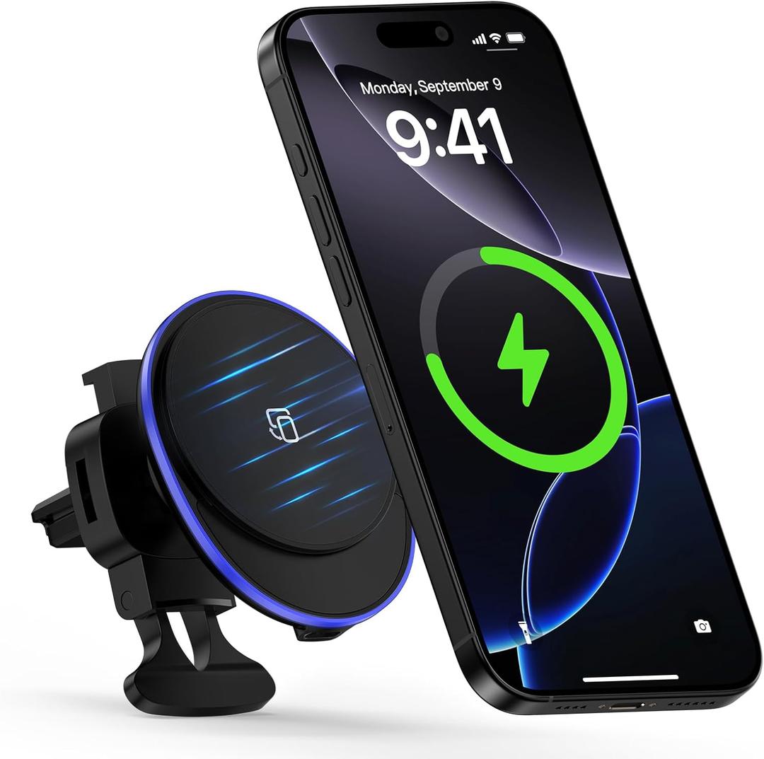 Wireless Car Mount Charger Magnetic Charger for Samsung Galaxy S25 Ultra S24 Plus S23 FE S22 S21 S20 S10/15W Fast Air Vent Auto Phone Magsafe Wireless Car Charge for iPhone 17 16 Pro Max 15 14 13 12
