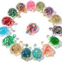 16 PCS Mini Crystal Turtle Figurine Handmade Sea Turtle Animal Figurine Healing Resin Decor Art Animal Statues for Home Office Birthday Party Gift Party Favors