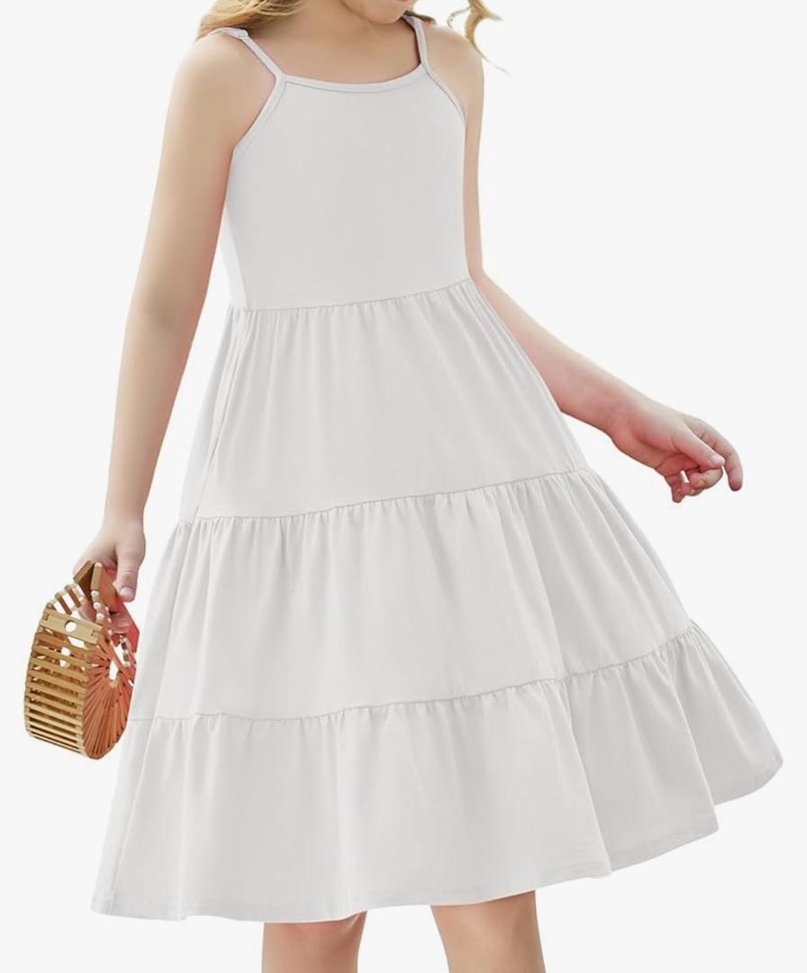 Toddler Summer Cami Dress Boho Sundress Casual Sleeveless Dresses, 140
