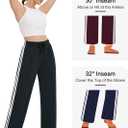 Tapata Women's 28/30/32/34/36 Inseam Track Pants Loose Straight Leg Jogging Sweatpants Warm-Up Sports Athletic Running (Black, M)
