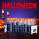 Test Tubes,40Pcs Test Tubes with Rack,Plastic Test Tubes with Caps,Science Tubes and Test Tube Holder 16x100mm (12ml)