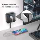 Computer PC Power Button, Desktop Power Button PC External Power Button with 4 Port USB 3.0 Hub