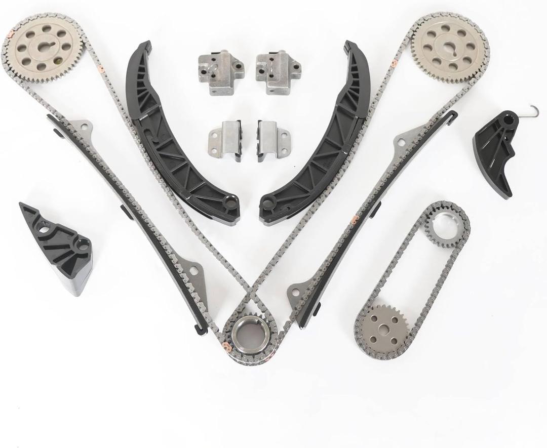 Engine Timing Chain Kit Fit for Kia 2006-2013 Sorento Sedona Amanti Borrego for 2006-2012 Genesis/Veracruz Azera Sonata Entourage 3.3L 3.5L 3.8L w/Tensioner, Guide Rail, Sprocket Car Part Sets