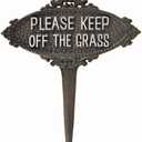 Esschert Design TT207 Series Please Keep Off The Grass Sign,Black and White,9"H