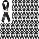50 Pcs Dove Funeral Ribbons Memorial Ribbon Funeral Pins Classic Memorial Service Respect Ribbon Bow with Safety Pins and Dove for Mourning Remembrance Day Event(Black)