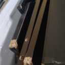 Coffee Bar Cabinet with Fridge Space, Mini Fridge Cabinet with Power Outlets and Glass Holder, Farmhouse Design Mini Fridge Stand with Storage for Living Room, Kitchen, Entryway, Black