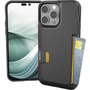 Smartish iPhone 14 Pro Max Wallet Case - Wallet Slayer Vol. 1 [Slim + Protective] Credit Card Holder - Drop Tested Hidden Card Slot Cover Compatible with Apple iPhone 14 Pro Max - Black Tie Affair